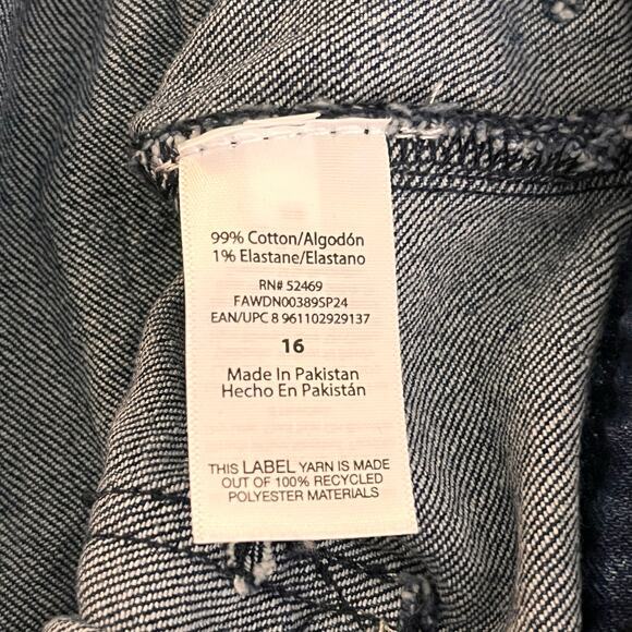 Free Assembly Womens‎ Size 16 Blue Denim High Rise Wide Leg Sailor Boho Jeans - Picture 5 of 6